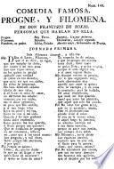 Comedia famosa, Progne, y Filomena