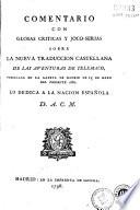 Comentario con glosas criticas y joco-serias sobre la nueva traducción castellana [de J. Covarrubias] de las aventuras de Telémaco