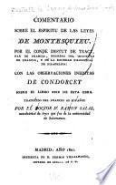 Comentario sobre el Espiritu de las leyes de Montesquieu