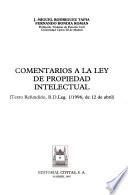 Comentarios a la Ley de propiedad intelectual