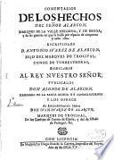 Commentarios de los hechos del Senor Alarcon, Marques de Valle Siciliana