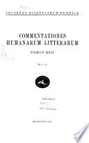 Commentationes Humanarum Litterarum