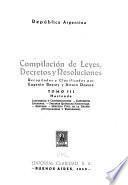 Compilación de leyes, decretos y resoluciones