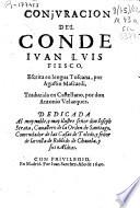 Conjuracion del Conde Iuan Luis Fiesco