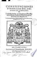Constituciones Synodales del Obispado de Pamplona
