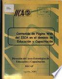 contenido de pagnia web del iica en el dominio de educacion y capacitacion