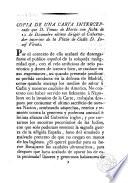 Copia de una carta interceptada que D. Tomás de Morla con fecha de 11 de Diciembre último dirigió al Gobernador interino de la Plaza de Cadiz D. Josef Vinés
