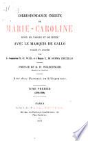 Correspondance inédite de Marie-Caroline