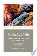 Crítica de la Cultura y la sociedad II