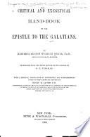 Critical and Exegetical Hand-book to the Epistle to the Galatians