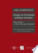 Libro Critique de l’économie politique classique