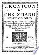 Cronicon de Christiano Adricomio Delfo
