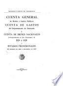 Cuenta General del Ministerio de Hacienda Correspondiente al Año Económico y Cuenta de Gastos del Mismo Departmento