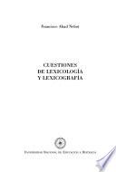 Cuestiones de lexicología y lexicografía