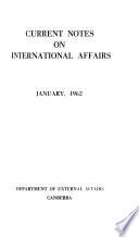Current Notes on International Affairs