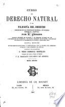 Curso de derecho natural o de filosofía del derecho