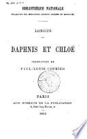 Daphnis et Chloé collection des meilleurs auteurs anciens et modernes Longus