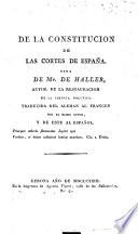 De la Constitución de las Cortes de España