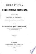De la poesía heroico-popular castellana