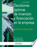 Decisiones óptimas de inversión y financiación en la empresa