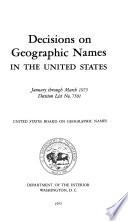 Decisions on Geographic Names in the United States