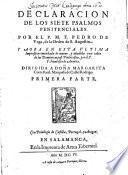 Declaración de los siete psalmos penitenciales