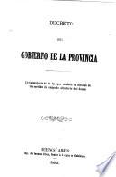 Decreto del gobierno de la provincia