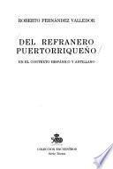 Del refranero puertorriqueño en el contexto hispánico y antillano