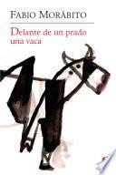 Delante de un prado una vaca