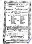 Demonstracion critico-apologetica del Theatro critico universal