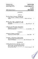 Denver University Law Review
