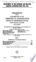 Department of the Interior and Related Agencies Appropriations for 1985