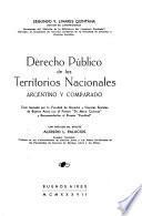 Derecho público de los territorios nacionales argentino y coparado