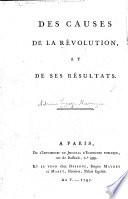 Des causes de la Révolution et de ses résultats