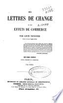 Des Lettres de Change et des effets de commerce