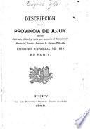 Descripcion de la provincia de Jujuy