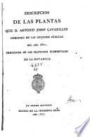 Descripción de las plantas que D. Antonio Josef Cavanilles demostró en las lecciones públicas del año 1801