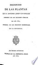 Description de las plantas que demostro en las lecciones publicas del ano 1801