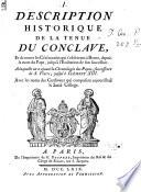 Description Historique de la tenue du conclave