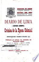 Diario de Lima (1640-1694) crónica de la época colonial