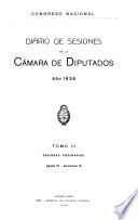 Diario de sesiones de la Cámara de Diputados