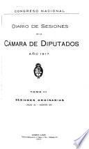 Diario de sesiones de la Cámara de Diputados