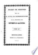 Diario de sesiones de la H. Junta de representantes de la provincia de Buenos Aires