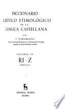 Diccionario crítico etimológico de la lengua castellana