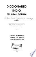 Diccionario índio de Gran Tolima