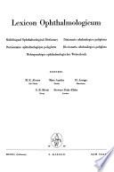 Diccionario Oftalmologico Poligloto, Espagnol ; Castillan