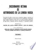 Diccionario Retana de autoridades de la lengua vasca