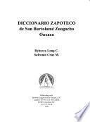 Diccionario zapoteco de San Bartolomé Zoogocho, Oaxaca