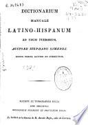 Dictionarium manuale latino-hispanum ad usum puerorum