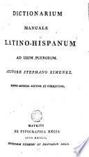 Dictionarium manuale latino-hispanum